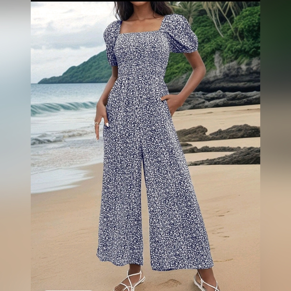 Elegant Navy Floral Jumpsuit